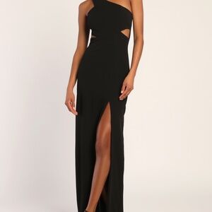 Lulus Show-stopping Style Black One-shoulder Cutout Maxi Dress - Size XL